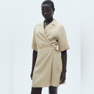 Mango Beige lyocell dress with belt NWT